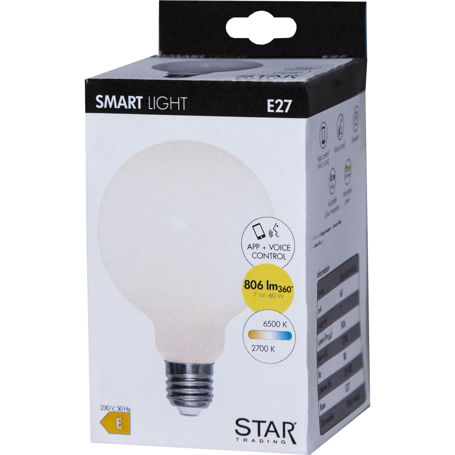 LED-lampa Star Trading E27 G95 Smart Bulb 7W