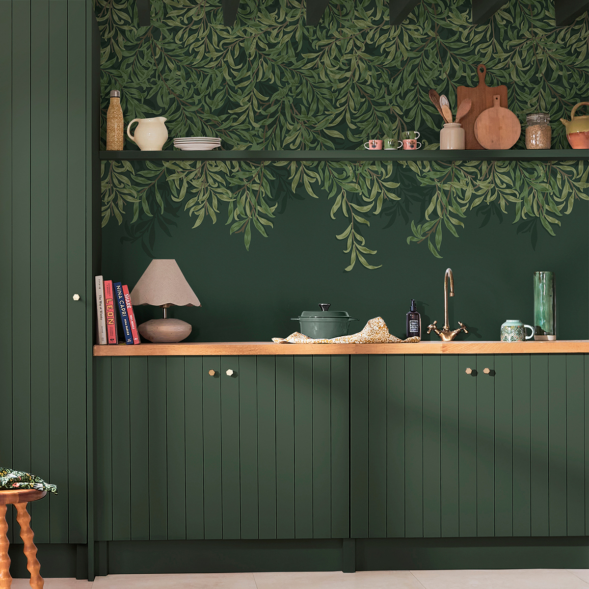 Fototapet William Morris At Home Willow Bough Deep Green