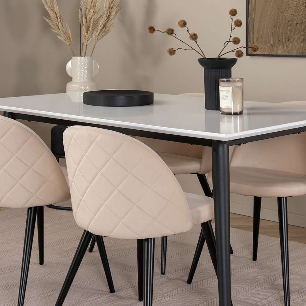 Matgrupp Venture Home Jolie med 4 Valentina Stitcthes Stolar Sammet