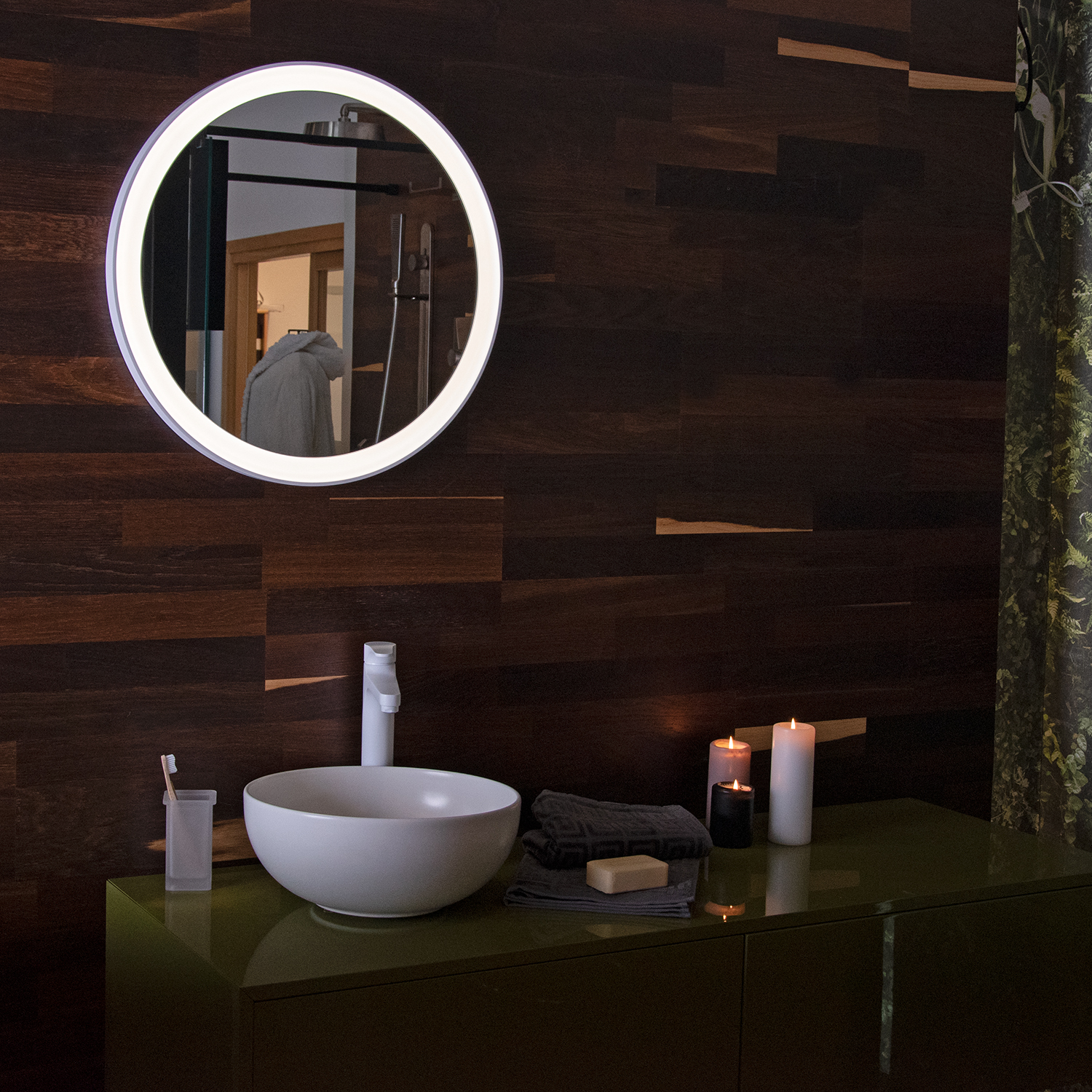 Spegel LH Elegant med LED Belysning Rund