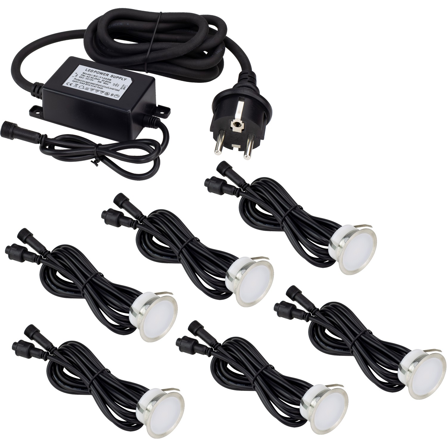 Decklight Gelia Trädgårdsbelysning 6-Pack Set Inkl Trafo 5W