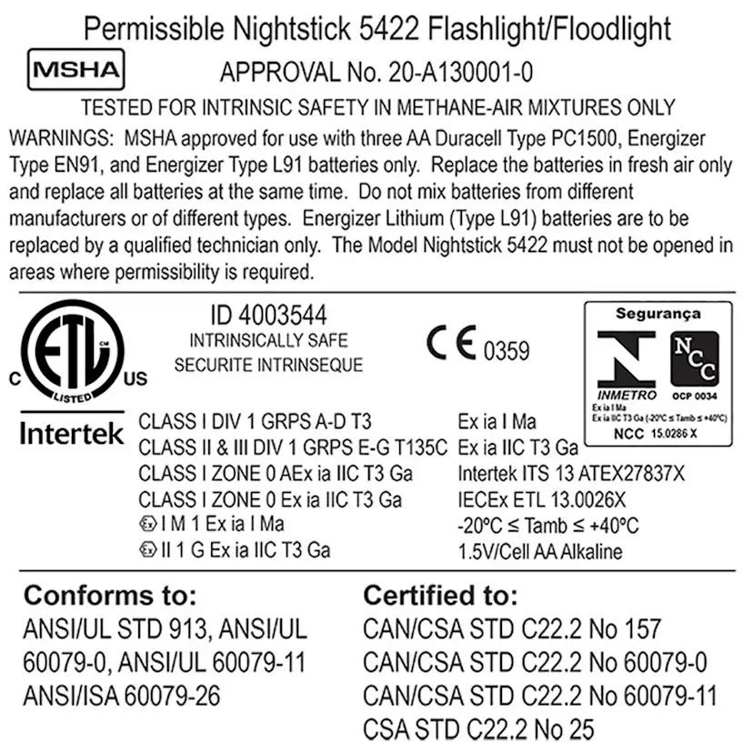 Ficklampa Nightstick XPP-5422GMA LED ATEX