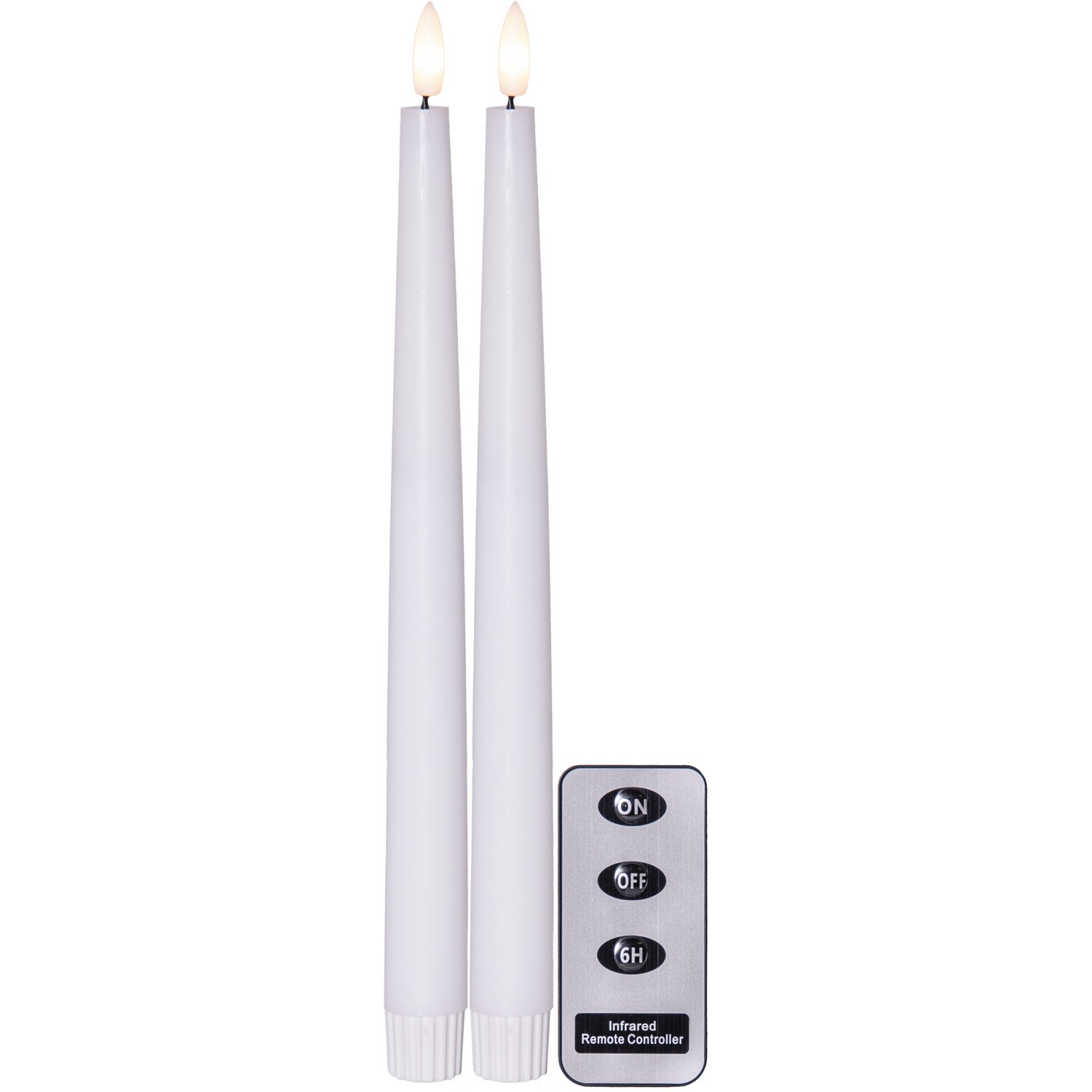 LEDAntikljus2p Flamme Slim Vit