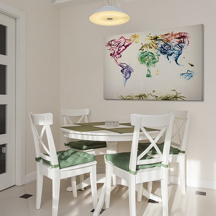 Tavla Arkiio Världskartan Färgad Rök Spår