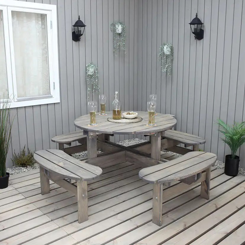 Bänkbord Baltic Garden Round Picknick