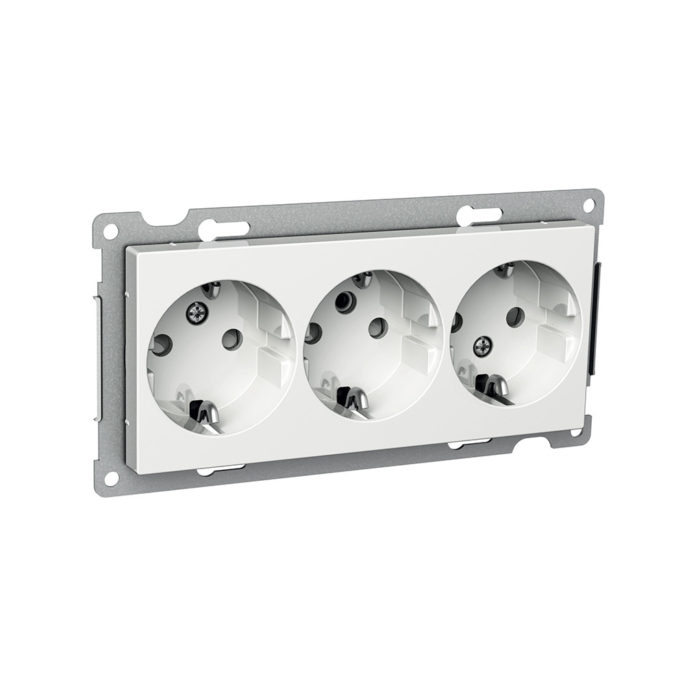 Vägguttag Schneider Electric Exxact 3-vägs
