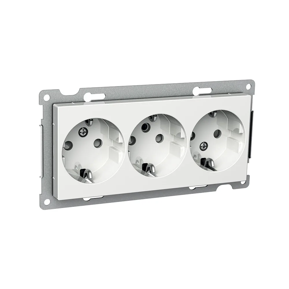Vägguttag Schneider Electric Exxact 3-vägs