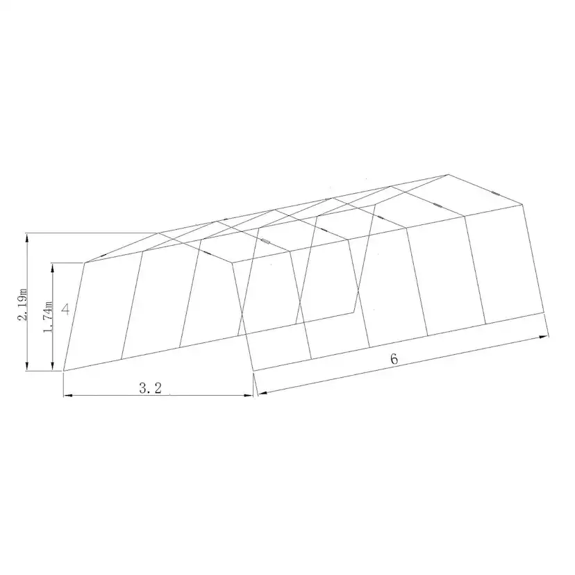 Garagetält Timco G500 3,2 x 6 x 1,9 m Grå