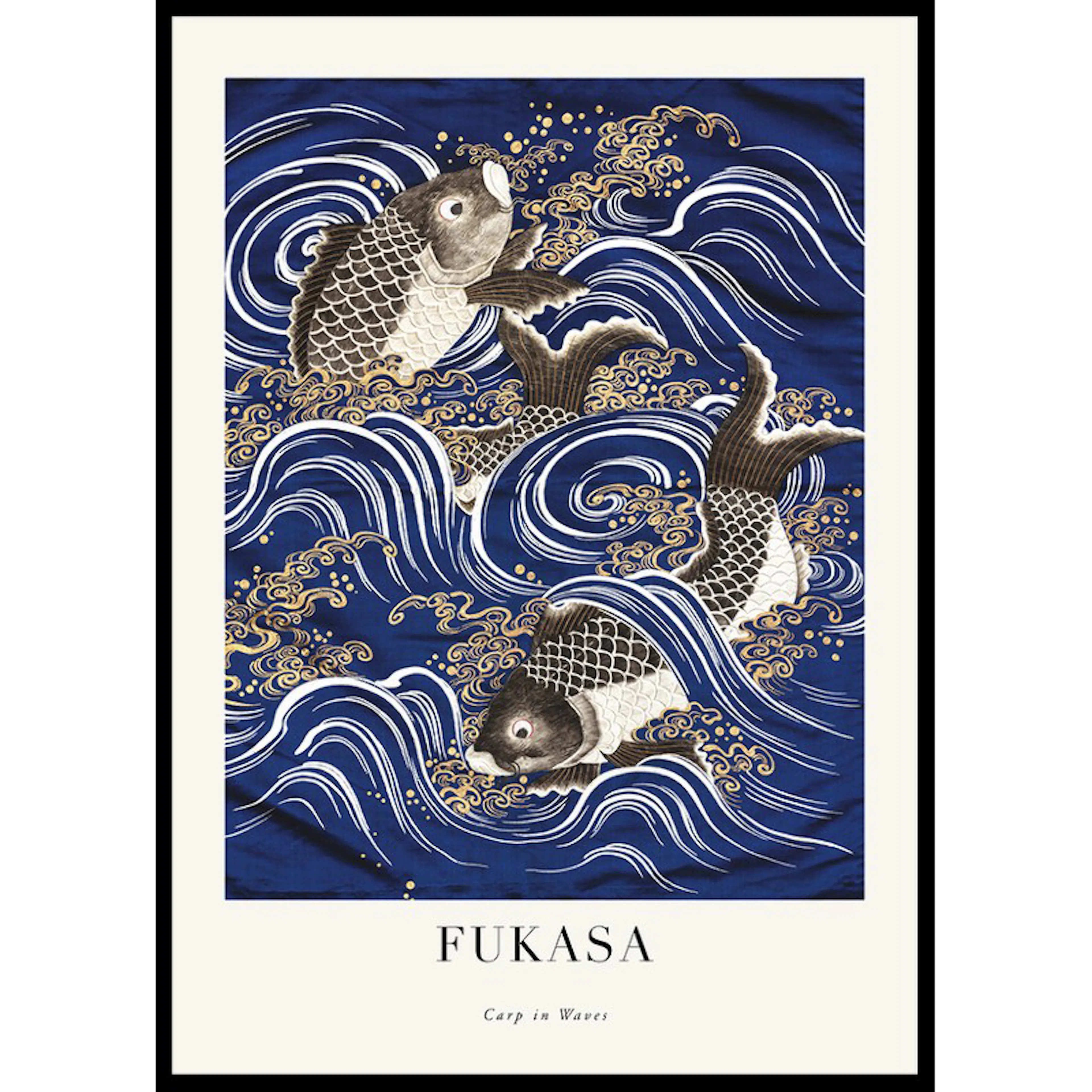 Carp In Waves Fukasa 70x100 70x100 cm