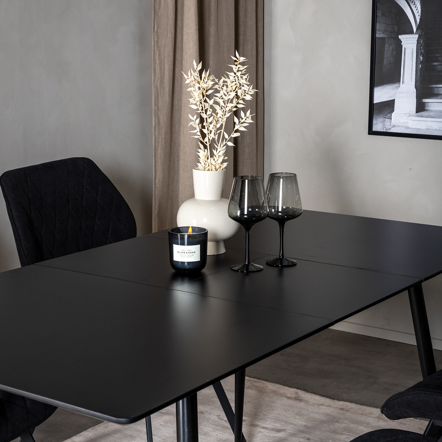 Matgrupp Venture Home Silvia med Iläggsskiva och 4 Geneva Stolar