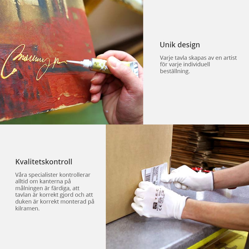 Handmålad Tavla Arkiio Färgfulla Segelbåtar 120x80