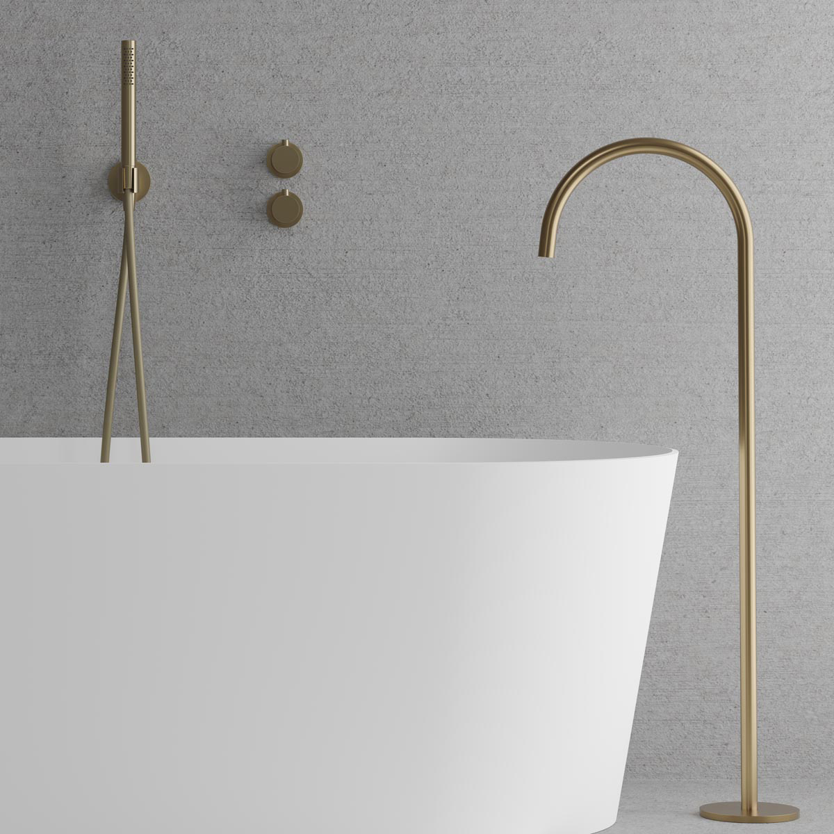 Badkarsblandare Scandtap Steel Harmonized Bliss 4 med Handdusch för Inbyggnad