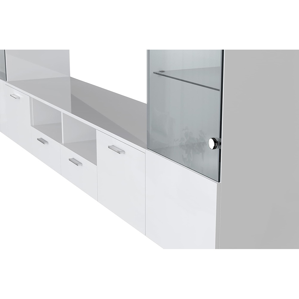 TV-Möbelset In Living Mellon Vit TV-Bänk & Hyllor 260cm