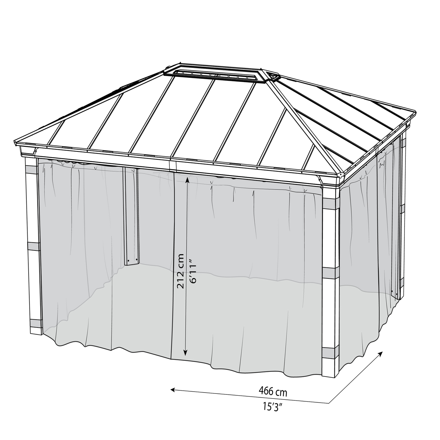 Myggnät Canopia by Palram 4-Pack Till Dallas Paviljong 4,2X4,8 m