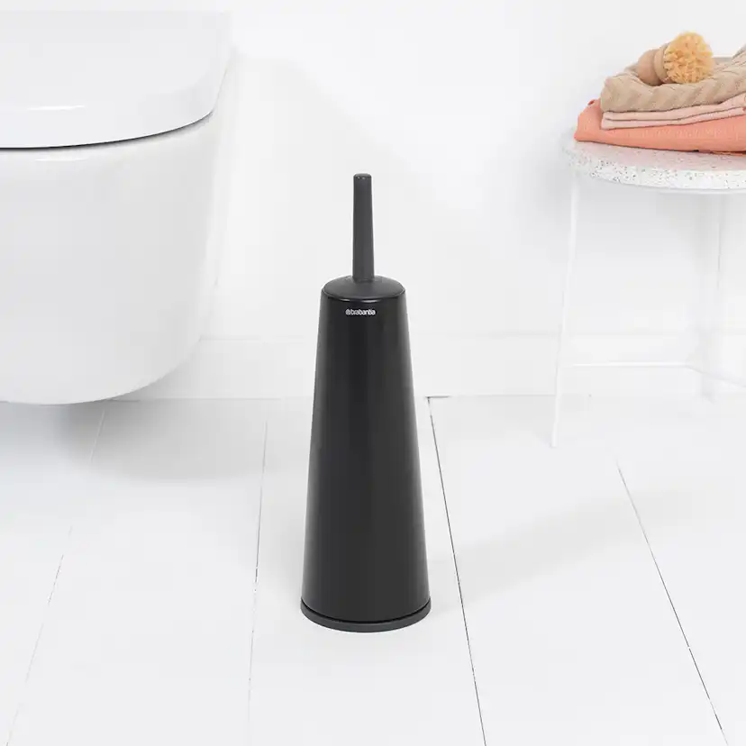 Toalettborste Brabantia med hållare för golv med plasthandta Färg: Matt Svart