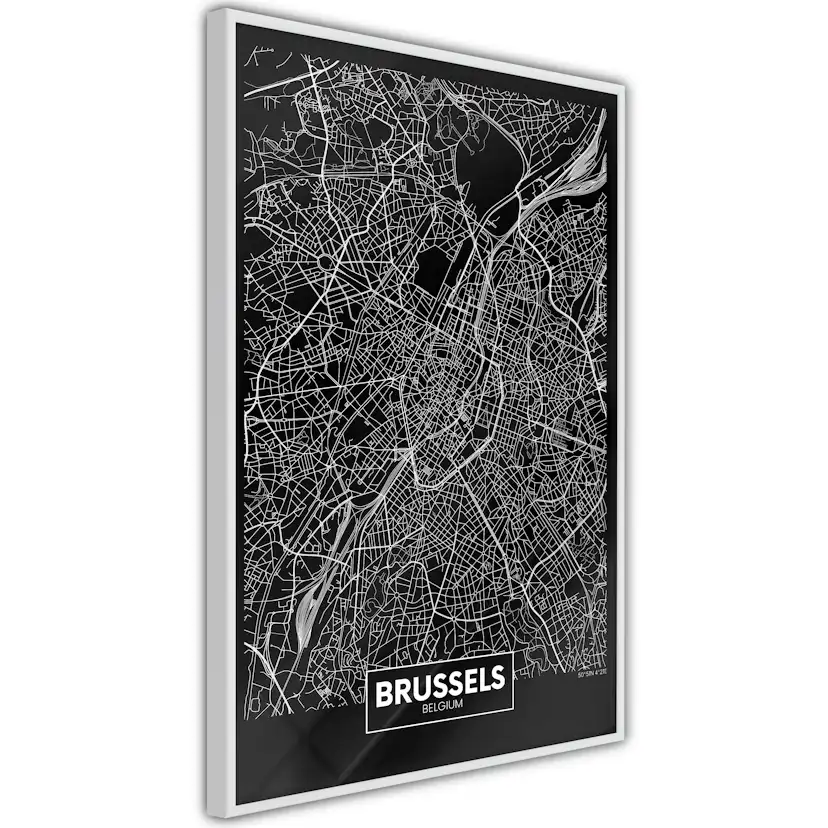 Poster Artgeist Affisch Dark Map of Brussels