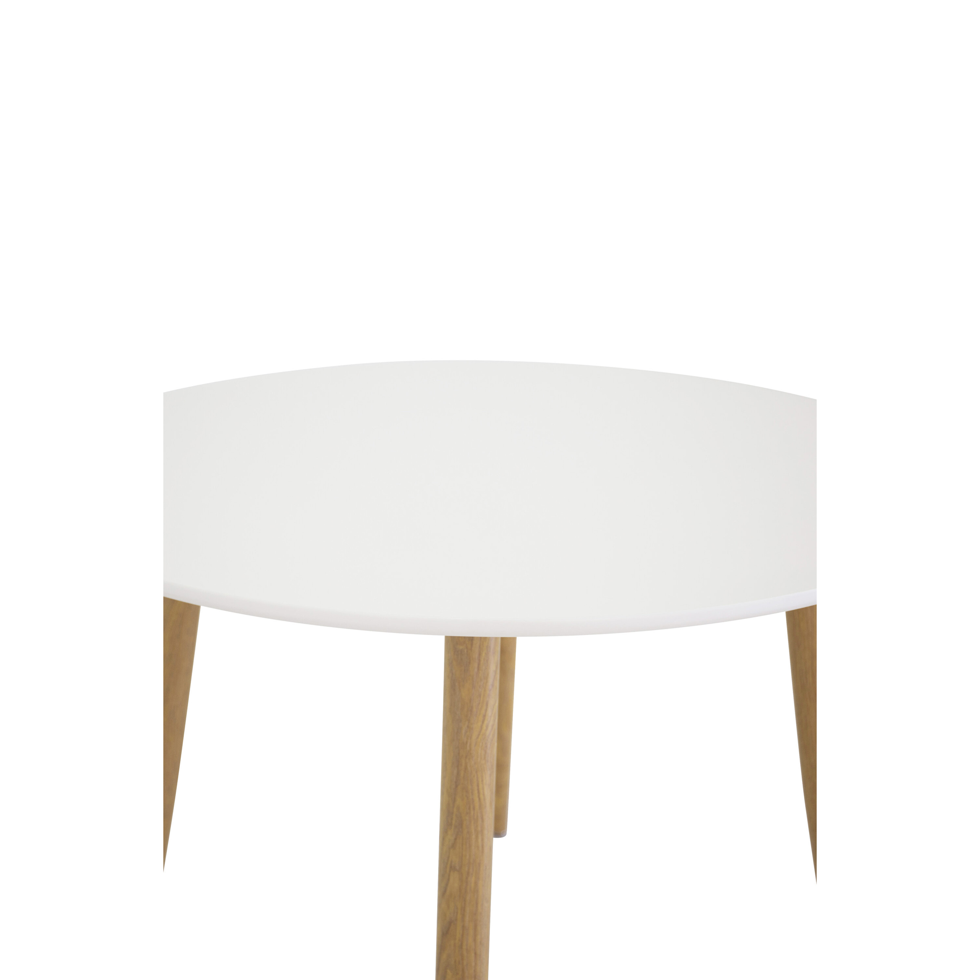 Plaza Runt Matbord - Ek-Look / Vit - ø100*H75 Vit