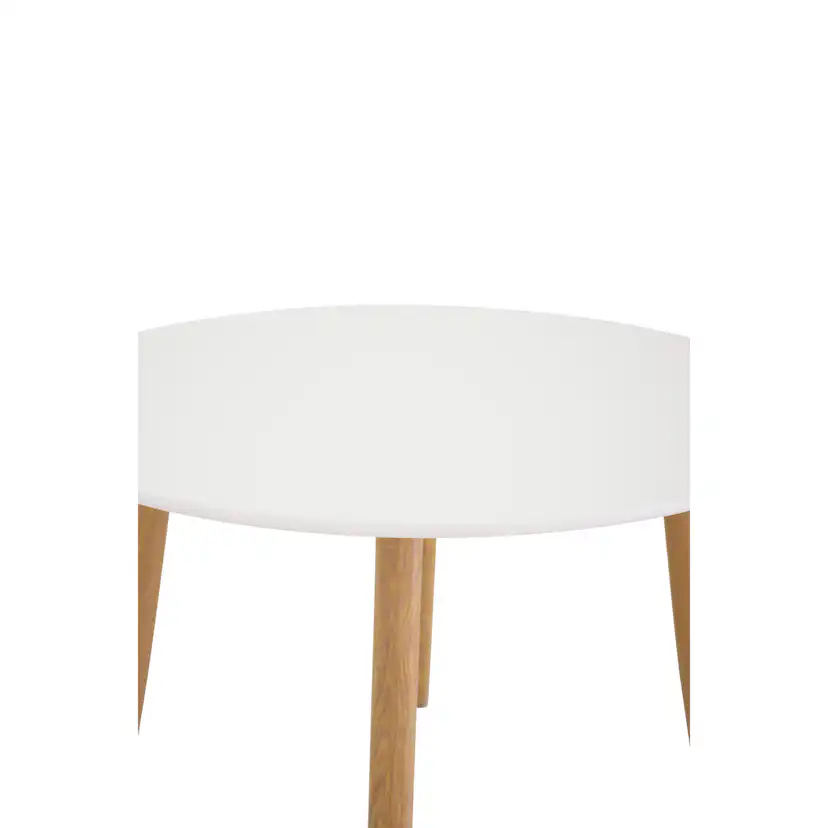 Plaza Runt Matbord - Ek-Look / Vit - ø100*H75 Vit