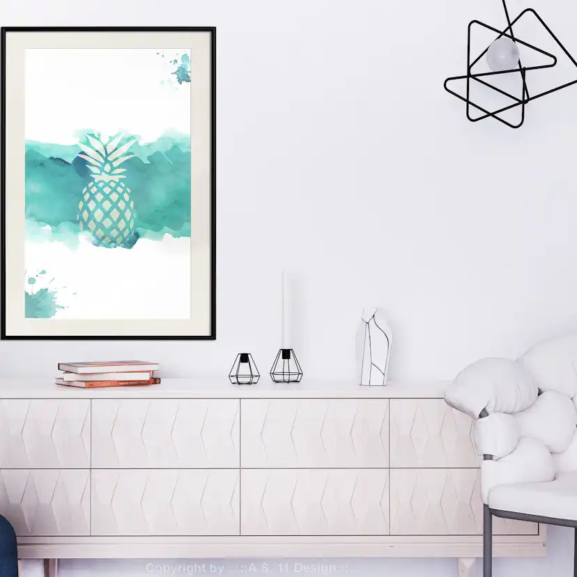 Poster Artgeist Affisch Pineapple in Watercolours