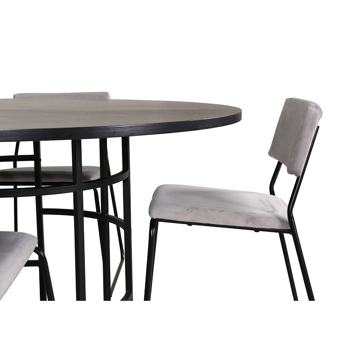 Copenhagen - Dining Table round - Black / Black+Kenth Chair Grå/Svart