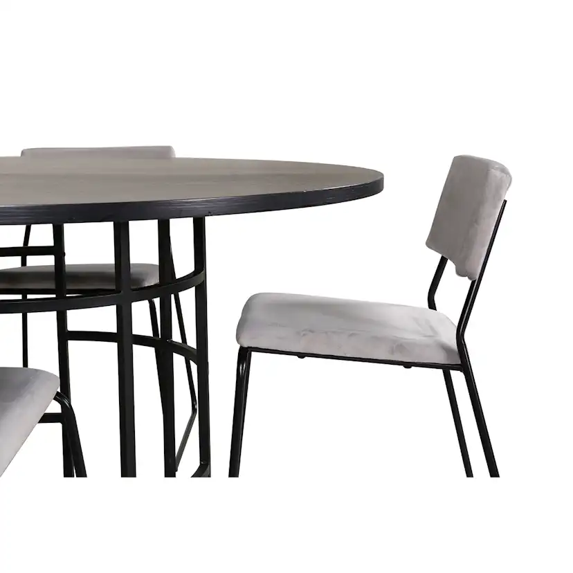 Copenhagen - Dining Table round - Black / Black+Kenth Chair Grå/Svart