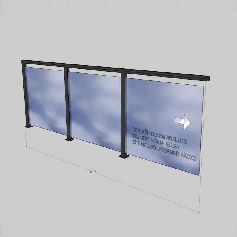 Glasräcke Novoroom Komplett Sektion A-P