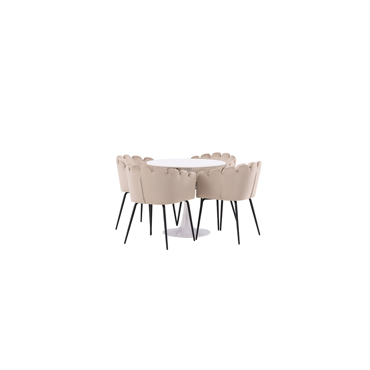 Matgrupp Venture Home Hamden Ø80 cm med 4 Limhamn stolar