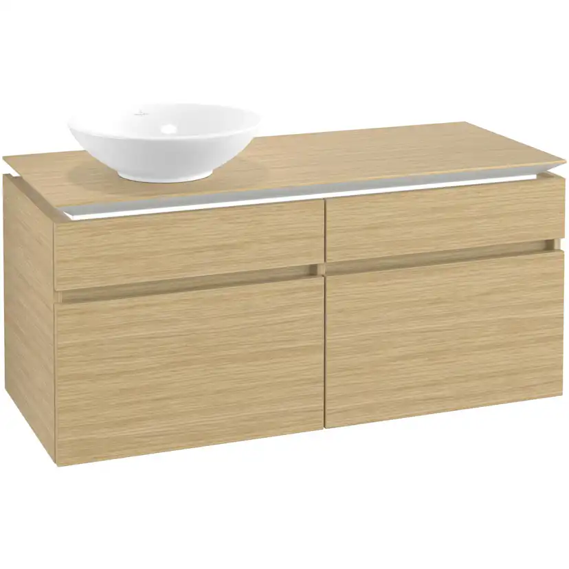 Tvättställsskåp Villeroy & Boch Legato 1200 med 4 Lådor för Ocentrerat Ytmonterat Tvättställ