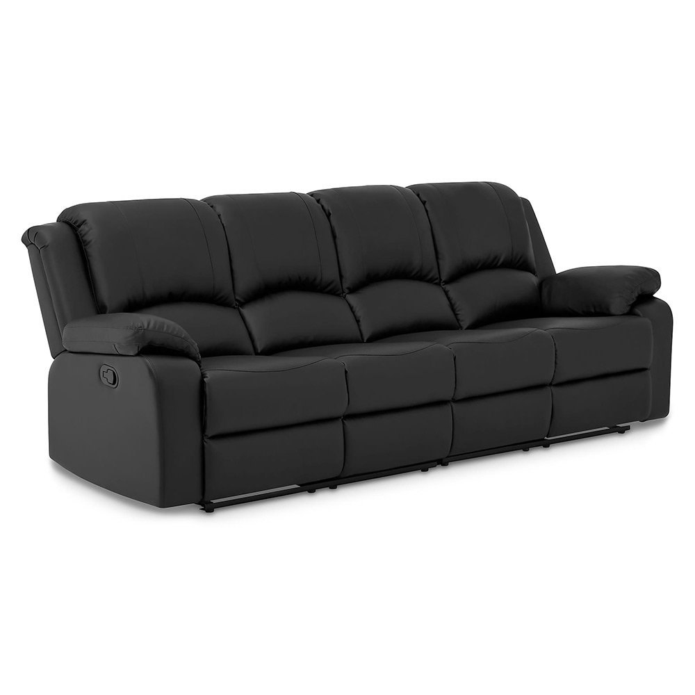 Norbo Reclinersoffa 4-sits Konstläder Svart