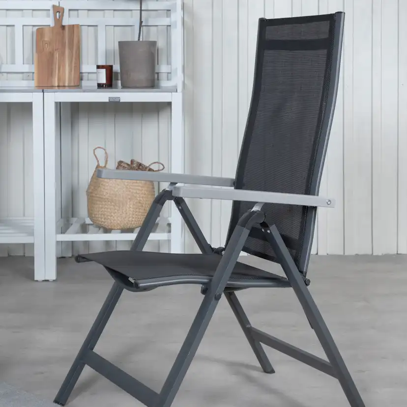 Matgrupp Venture Home Lova 160 Svart med 4 Aleyna Positionsstolar