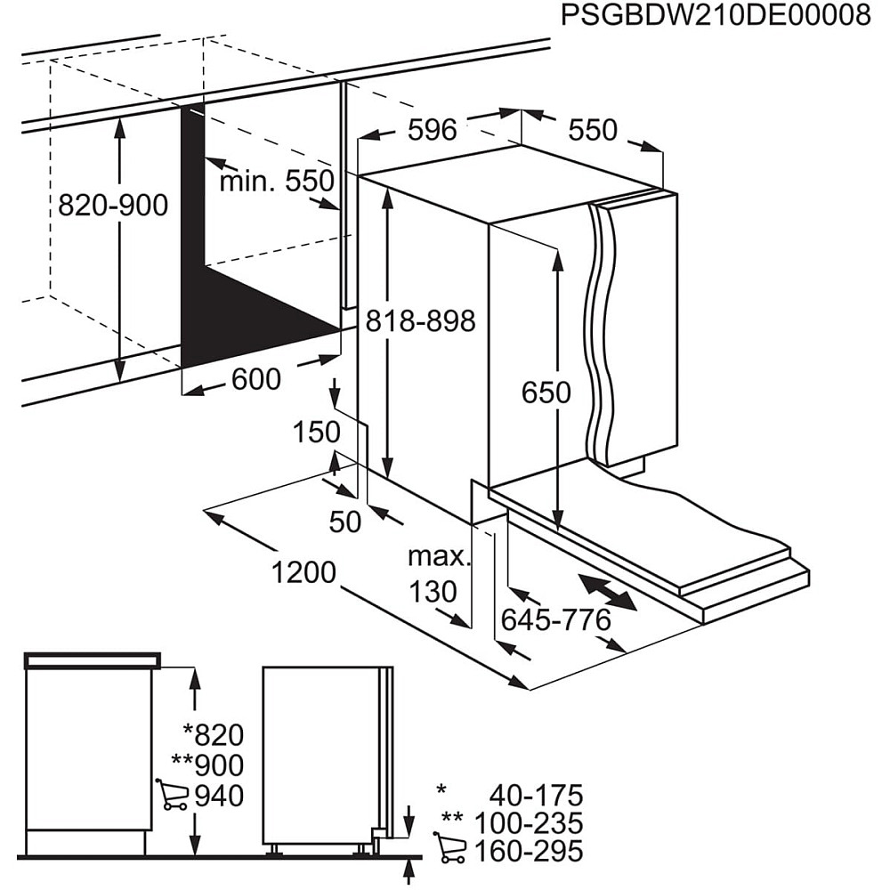 Integrerad Diskmaskin AEG FSB64907Z SatelliteClean® Energi och Vatteneffektiv