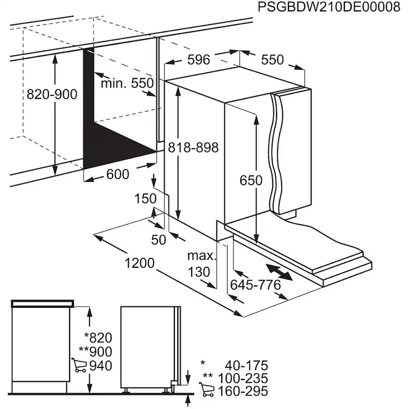Integrerad Diskmaskin AEG FSB64907Z SatelliteClean® Energi och Vatteneffektiv