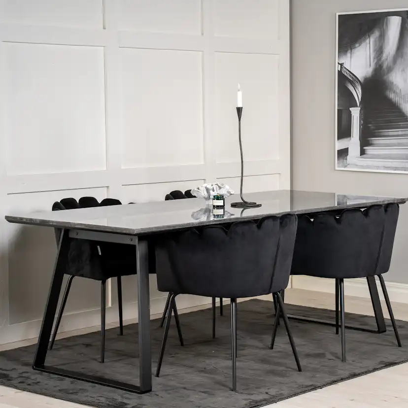 Matgrupp Venture Home Estelle med 4 Limhamn Rektangulär Stolar