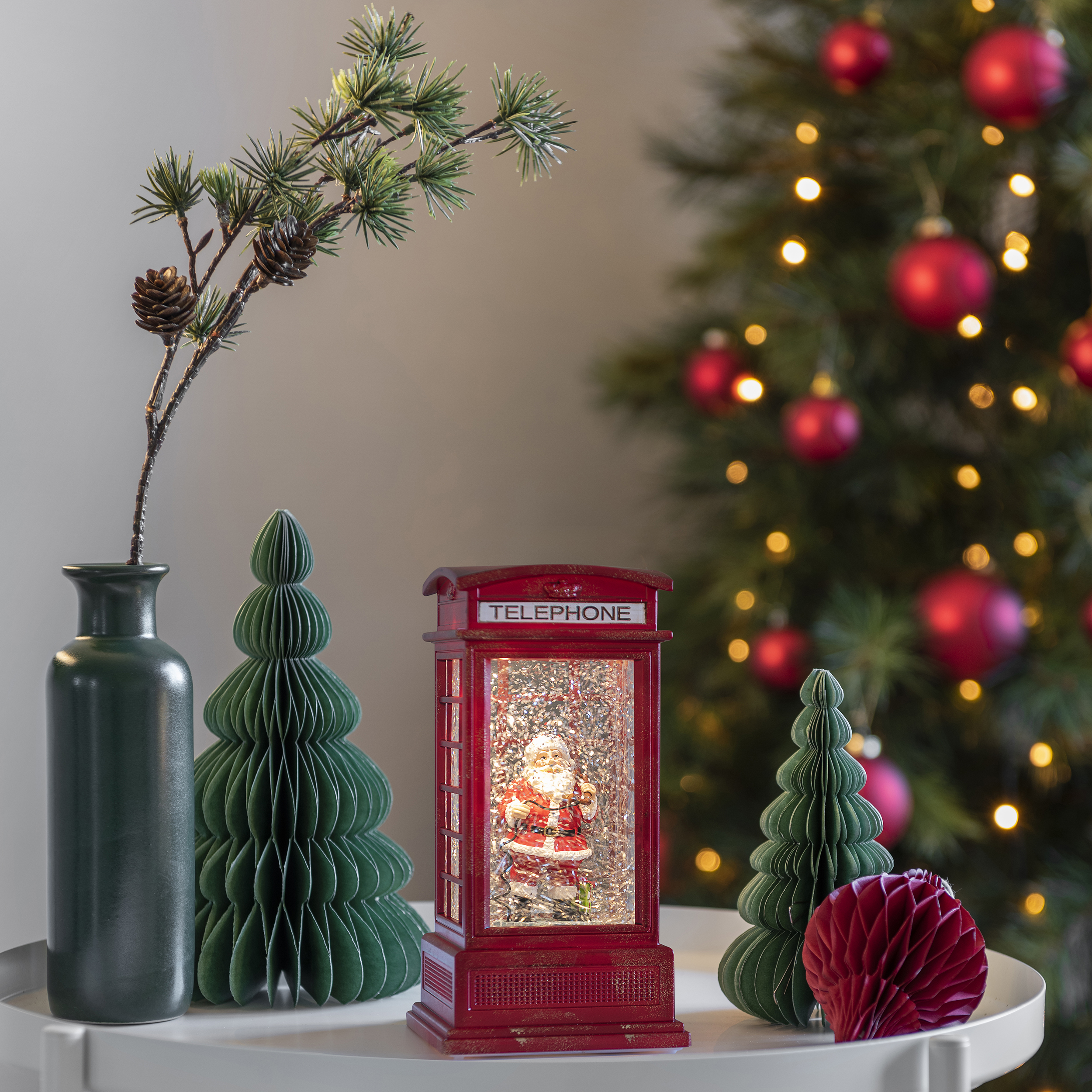 Juldekoration Gnosjö Konstsmide Telefonkiosk med Tomte