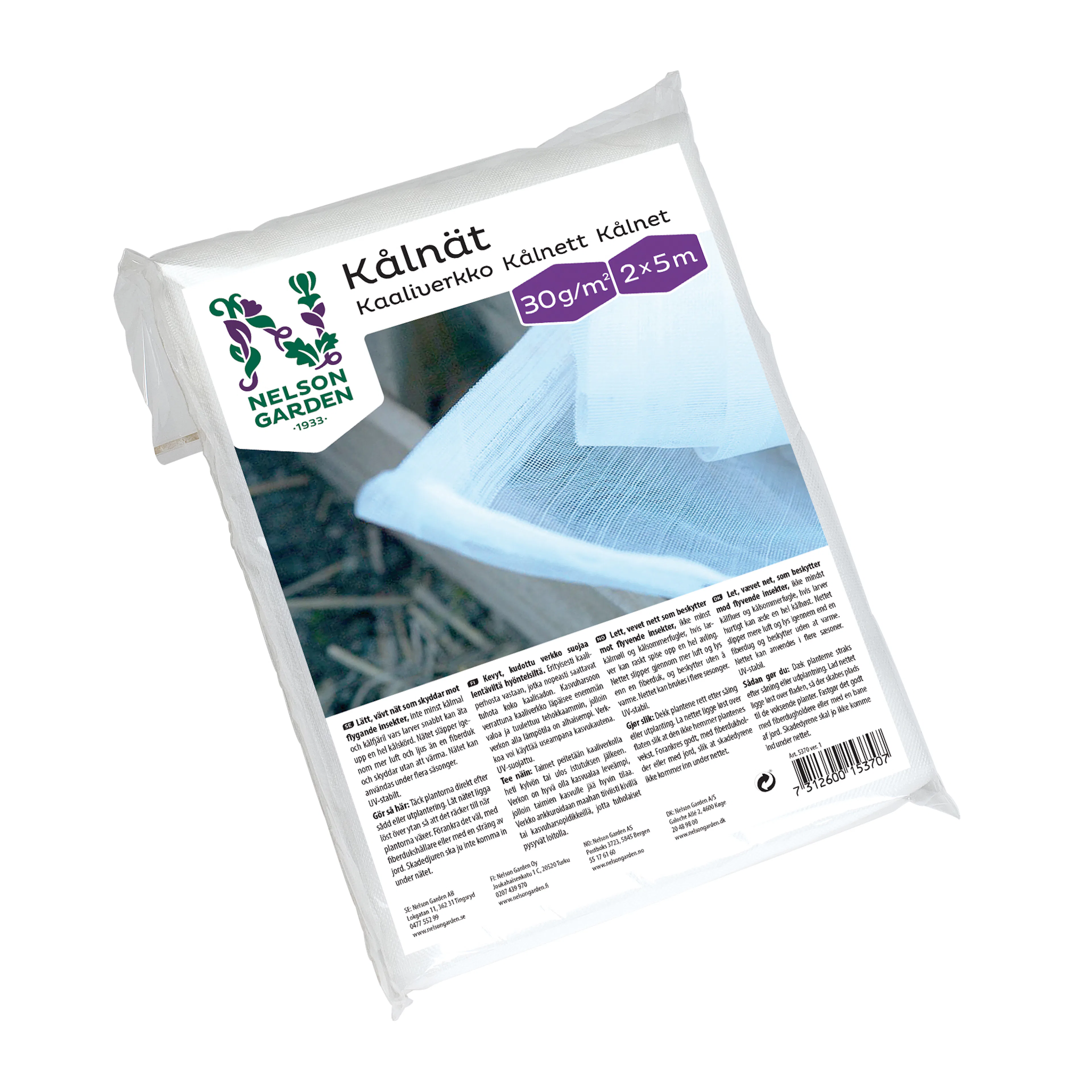 Kålnät Nelson Garden Trädgårdsnät Vit 2x5 m, Skydd mot Insekter