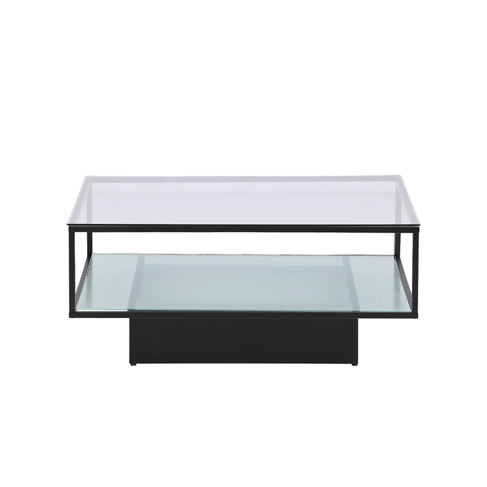 Soffbord furniture/fashion Maglehem Svart Vardagsrumsbord i Glas/Stål 90x90cm