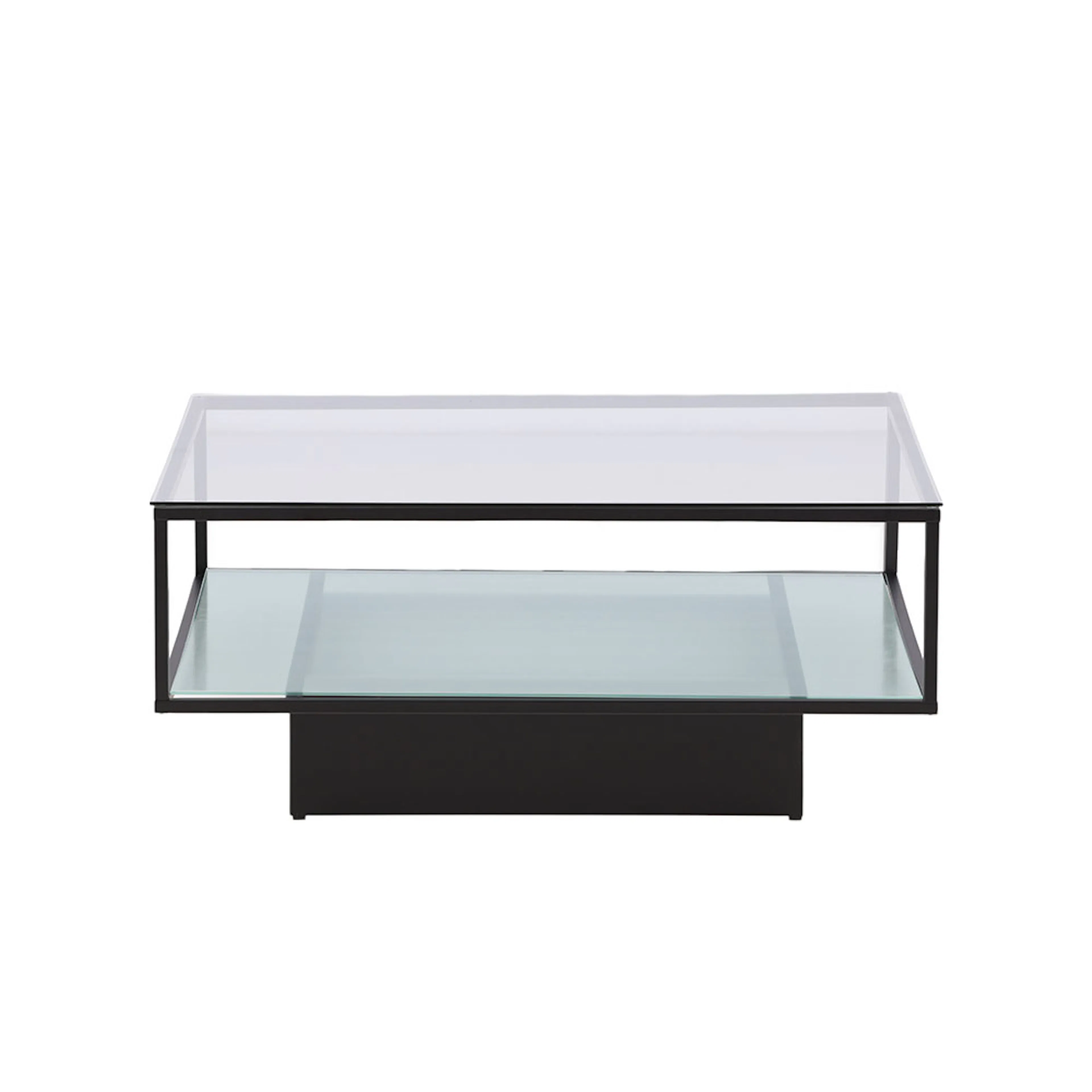 Soffbord furniture/fashion Maglehem Svart Vardagsrumsbord i Glas/Stål 90x90cm
