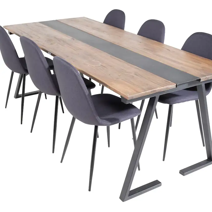 Matgrupp Venture Home Jane med 6 Pobbie Stolar Polyestertyg