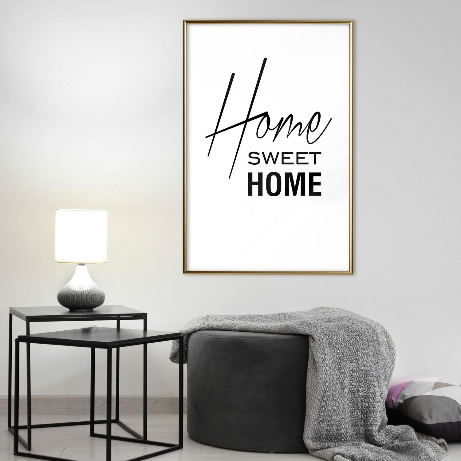 Affisch - Black and White: Home Sweet Home [Poster] 20x30 Guld ram, 20x30 cm