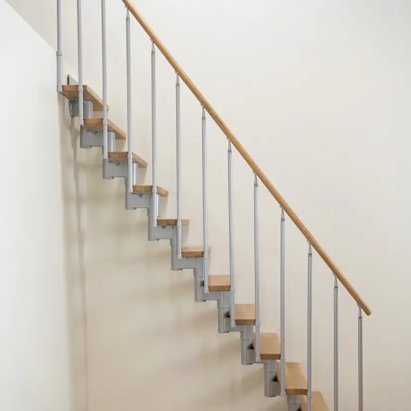DUBLIN ek steg rak pearl grey CLASSIC II räcke 11T 61cm Grå, LxB: 1750x610 mm