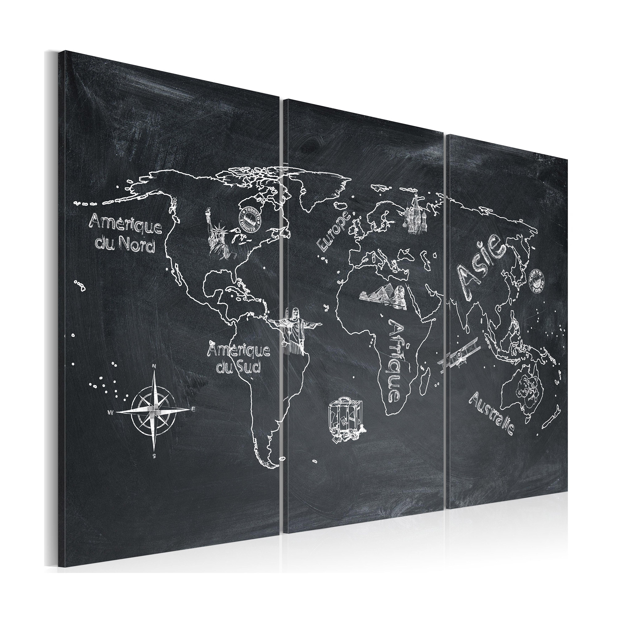 Tavla Arkiio Geografi Lektion Franska Triptych