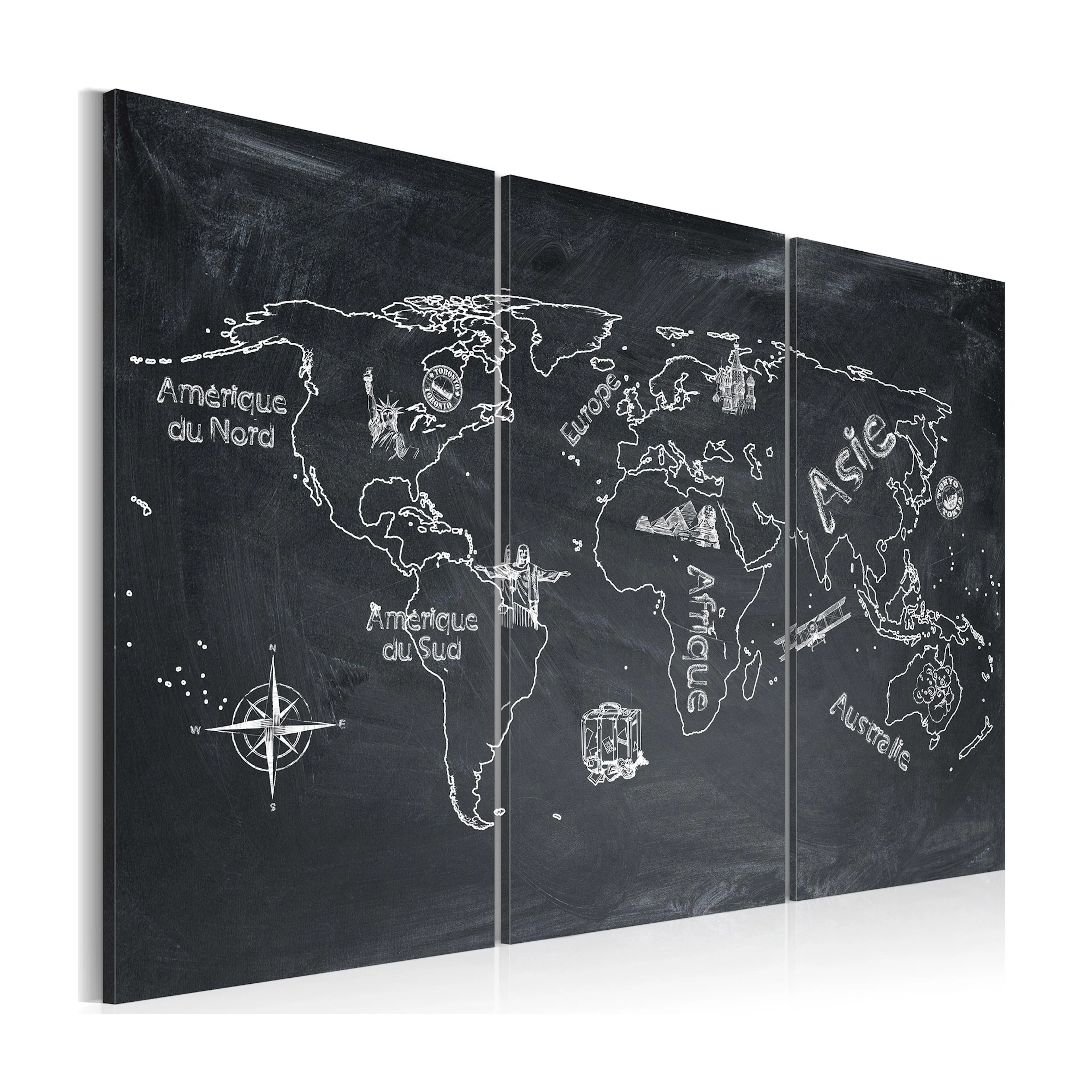 Tavla Arkiio Geografi Lektion Franska Triptych