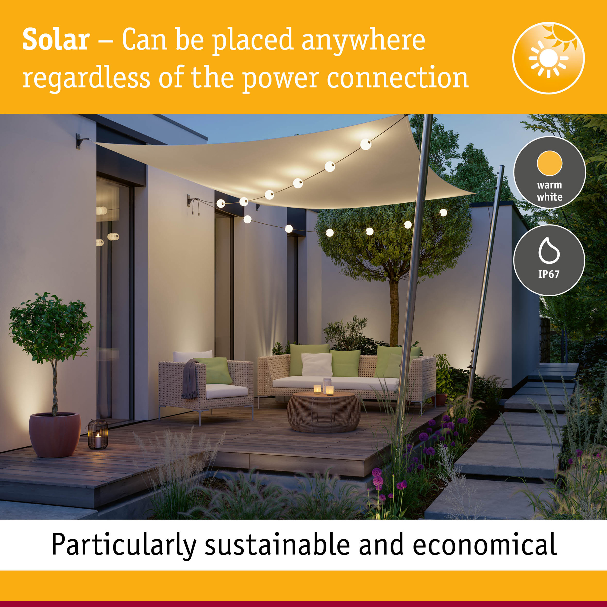 Solcellsljusslinga LED Paulmann Sagoljus Taina IP67 Grundläggande set