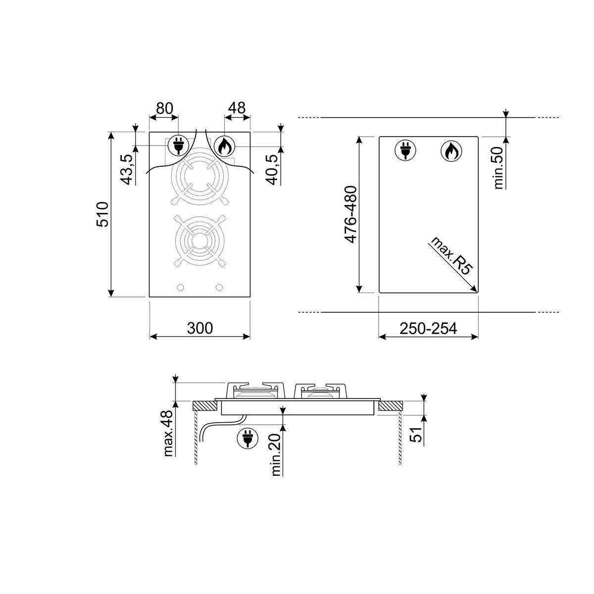 Gashäll Smeg Classic PV332CN