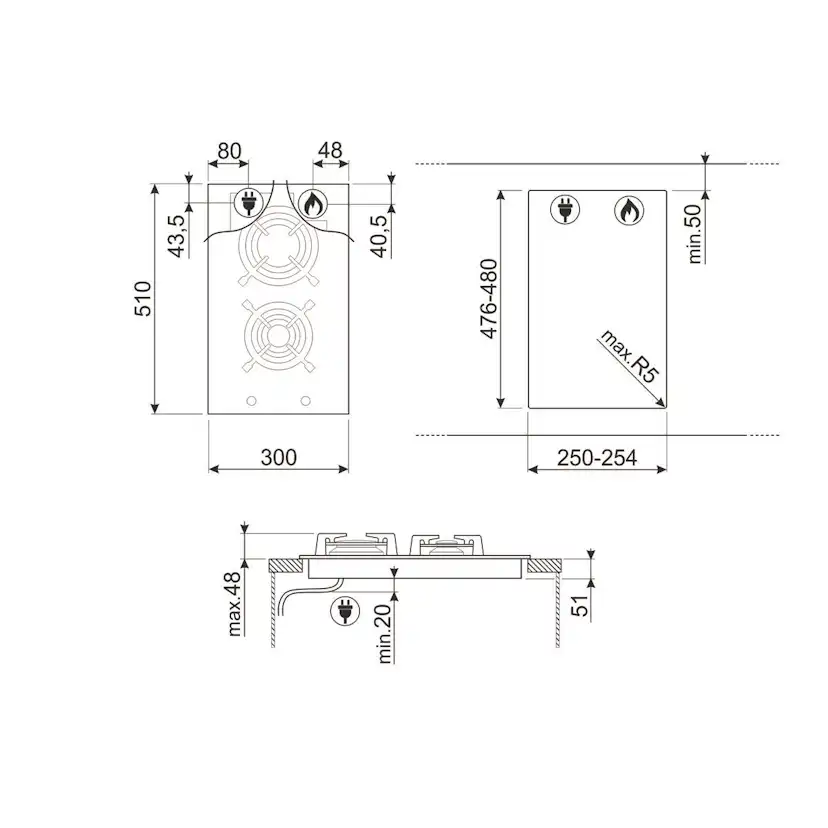 Gashäll Smeg Classic PV332CN