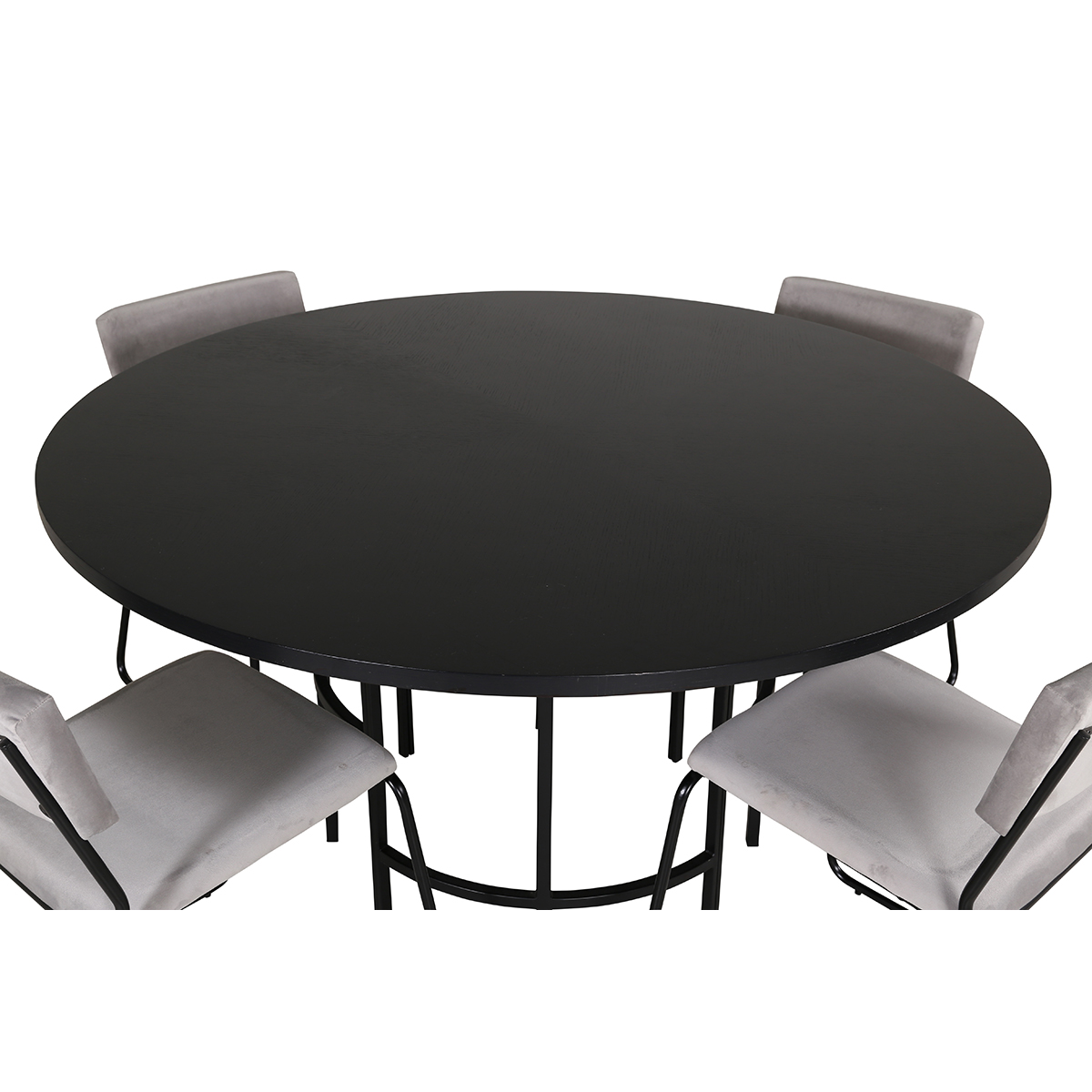 Copenhagen - Dining Table round - Black / Black+Kenth Chair Grå/Svart