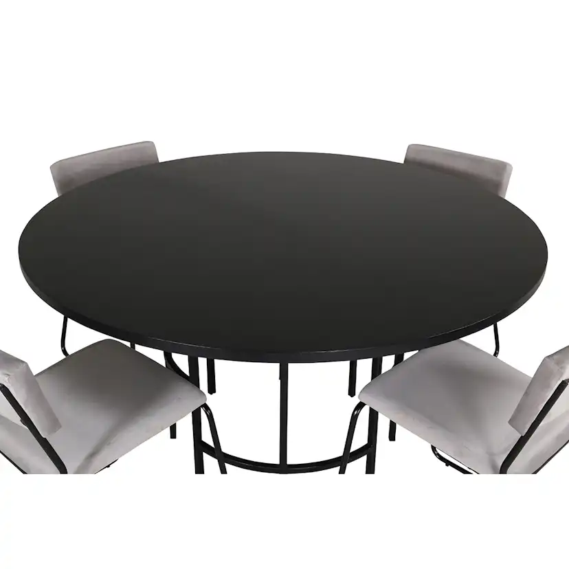 Copenhagen - Dining Table round - Black / Black+Kenth Chair Grå/Svart