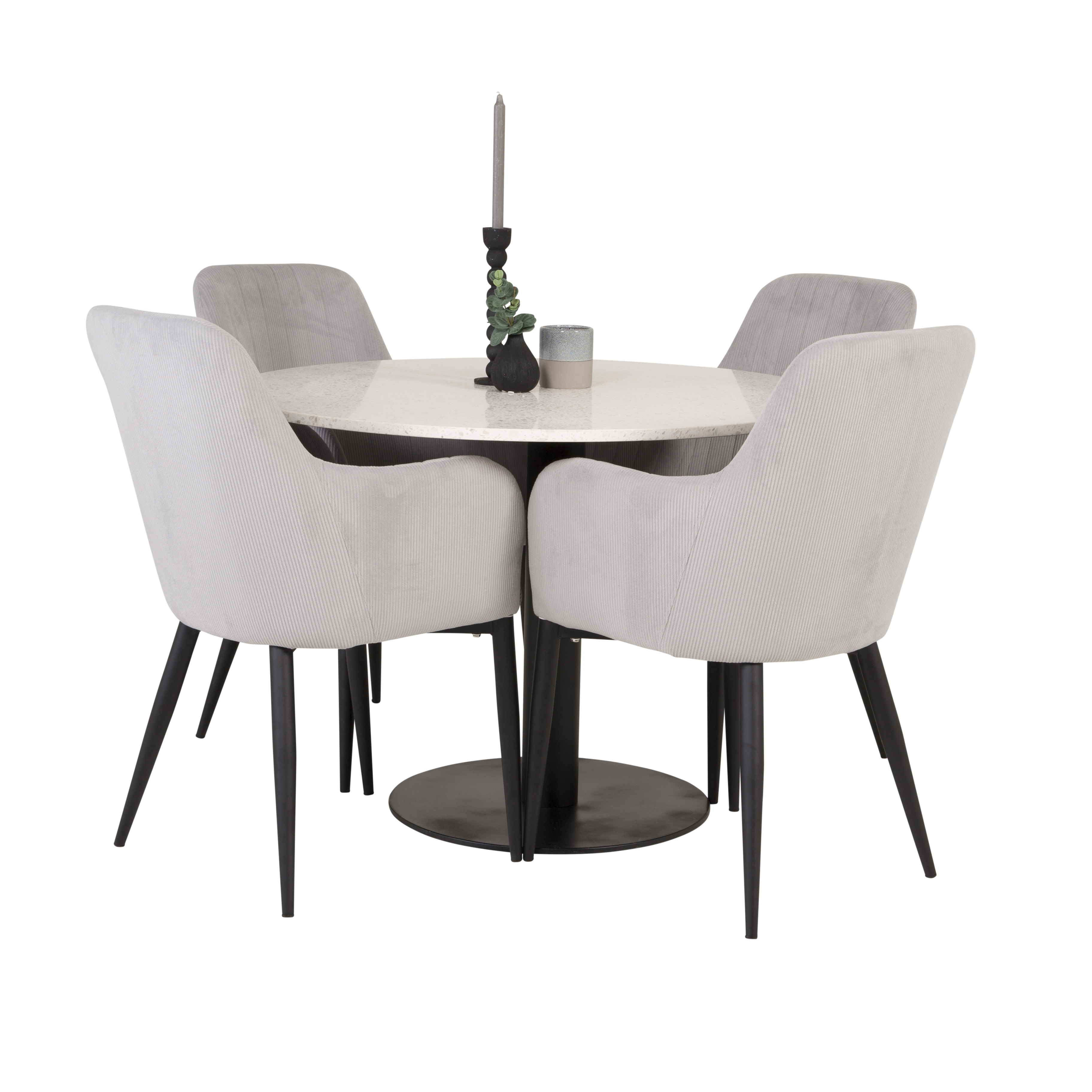 Matgrupp Venture Home Roxanna Vit Bord med 4 Corina Stolar