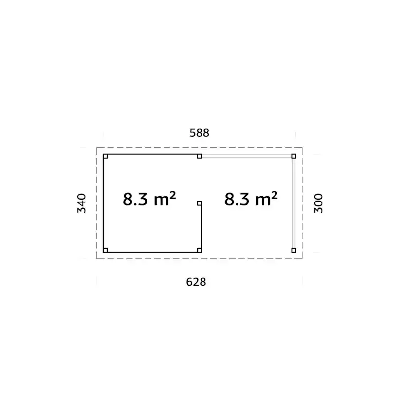 Paviljong Palmako Lenna 16,6 m2 Set 310