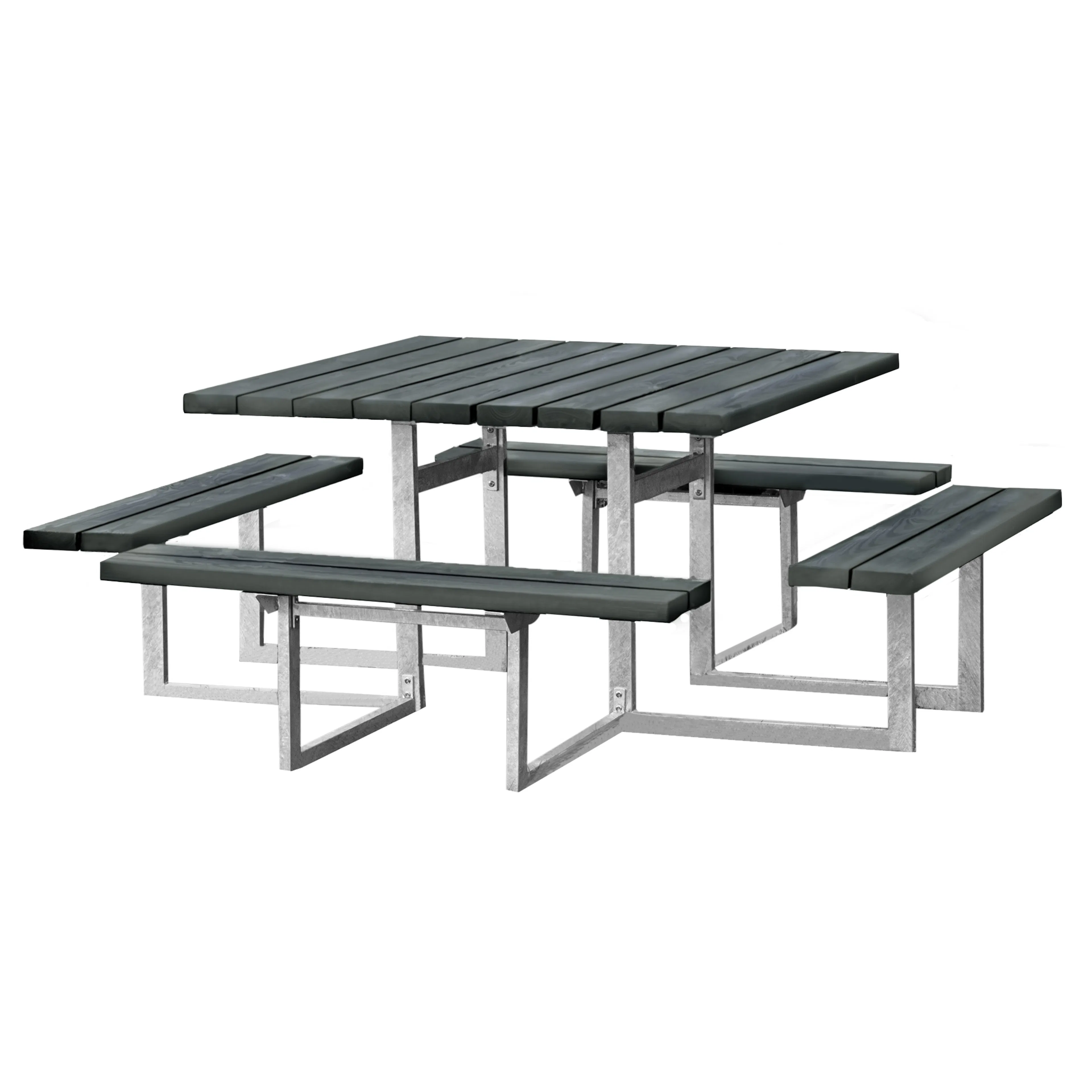 Picknickbord Hortus Nonwood Antracit Galvaniserad Ram 8 Personer